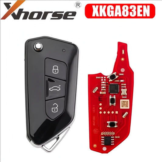 Xhorse XKGA83EN 2nd Generation All Black GA08 Style 3 Buttons Wire Remote Key
